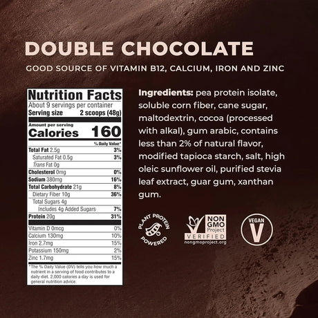 EVOLVE - Evolve Plant Based Protein Powder 20g Double Chocolate 454Gr. - The Red Vitamin MX - Suplementos Alimenticios - {{ shop.shopifyCountryName }}