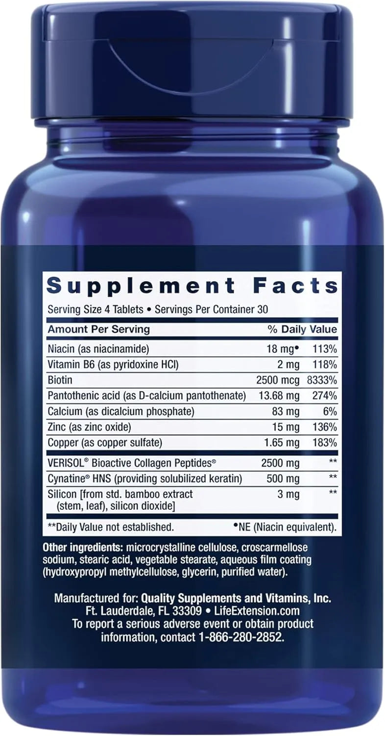 LIFE EXTENSION - Life Extension Hair Skin & Nails Collagen Plus Formula 120 Tabletas - The Red Vitamin MX - Suplementos Alimenticios - {{ shop.shopifyCountryName }}