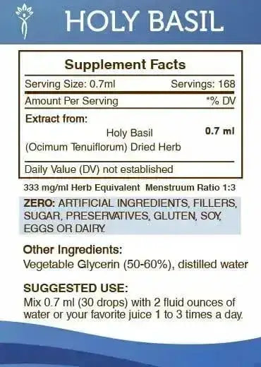 SECRETS OF THE TRIBE - Secrets of the Tribe Holy Basil Tincture Alcohol-Free Liquid Extract 4 Fl.Oz. - The Red Vitamin MX - Suplementos Alimenticios - {{ shop.shopifyCountryName }}