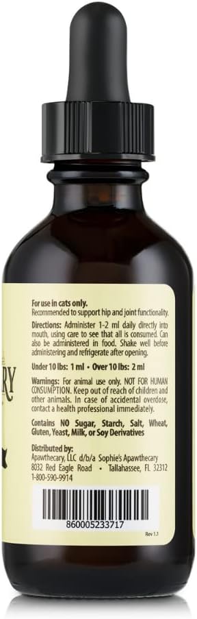 Sophie's Apawthecary Cat Hip and Joint Glucosamine Liquid 2 Fl.Oz.