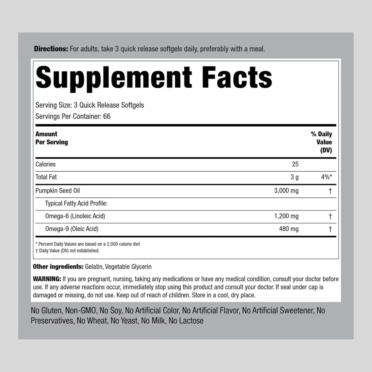 PIPING ROCK - Piping Rock Pumpkin Seed Oil 3000Mg. 200 Capsulas Blandas - The Red Vitamin MX - Suplementos Alimenticios - {{ shop.shopifyCountryName }}