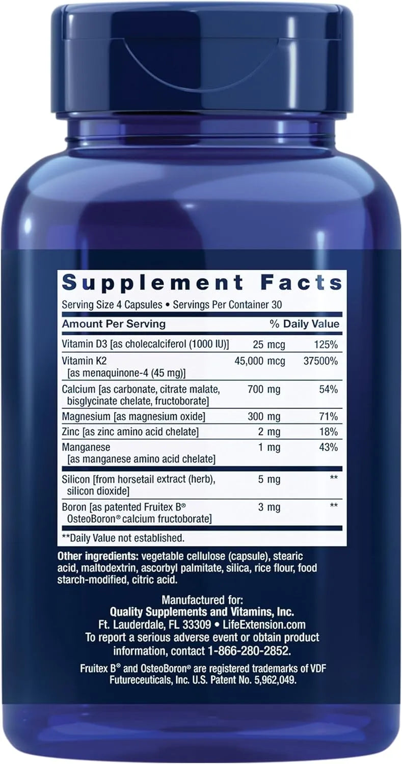 LIFE EXTENSION - Life Extension Bone Restore Elite Calcium Supplement with Super Potent K2 120 Capsulas - The Red Vitamin MX - Suplementos Alimenticios - {{ shop.shopifyCountryName }}