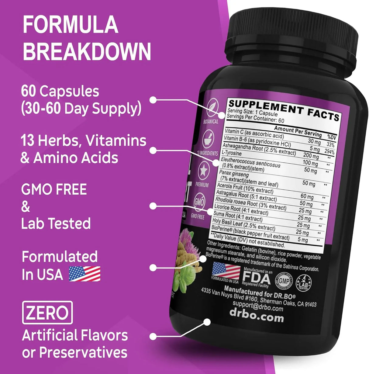 DR. BO - DR. BO Adrenal Support 60 Capsulas - The Red Vitamin MX - Suplementos Alimenticios - {{ shop.shopifyCountryName }}