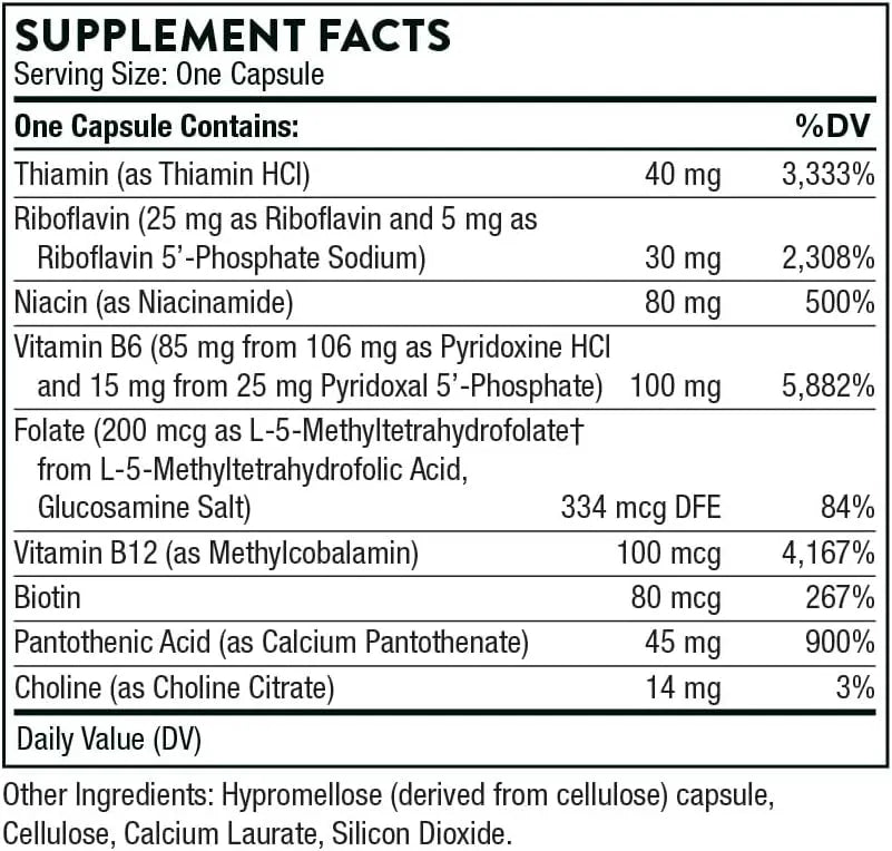 THORNE RESEARCH - THORNE B-Complex #6 60 Capsulas - The Red Vitamin MX - Suplementos Alimenticios - {{ shop.shopifyCountryName }}