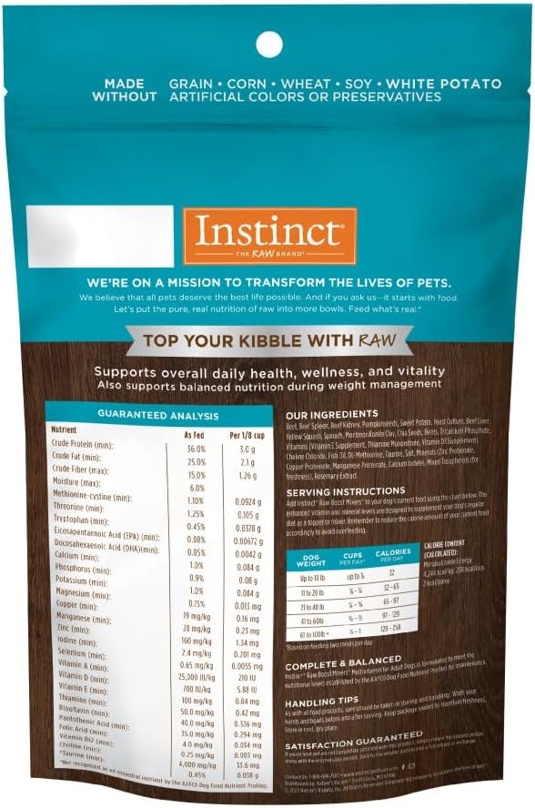 Instinct Raw Boost Mixers Multivitamin for Adult Dogs Freeze-Dried Food Topper 156Gr.