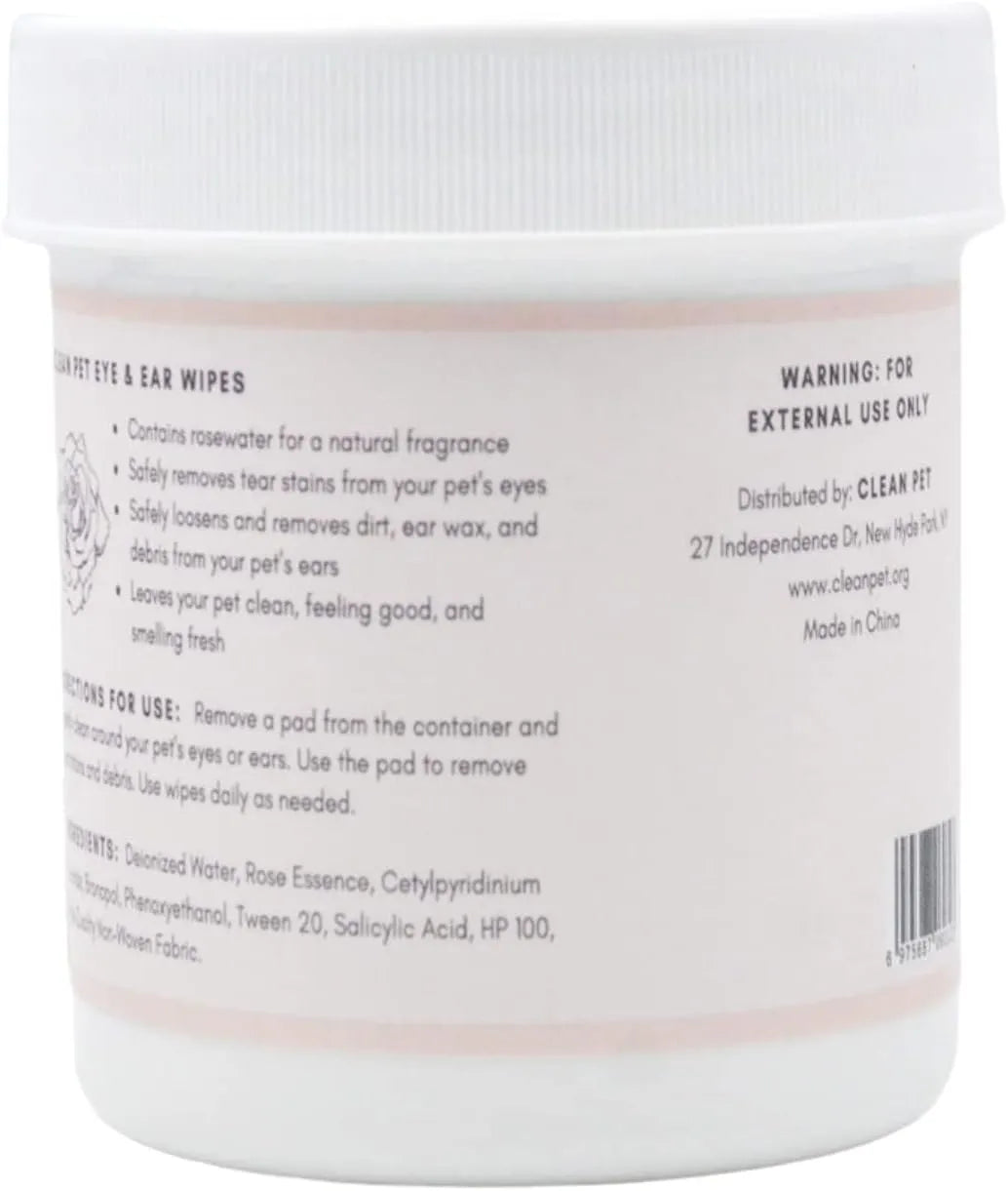 CLEAN PET - Clean Pet Eye & Ear Pet Wipes Rosewater 100 Toallitas - The Red Vitamin MX - Cuidado De Los Ojos De Los Perros - {{ shop.shopifyCountryName }}