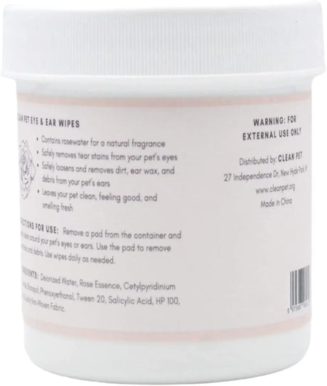 CLEAN PET - Clean Pet Eye & Ear Pet Wipes Rosewater 100 Toallitas - The Red Vitamin MX - Cuidado De Los Ojos De Los Perros - {{ shop.shopifyCountryName }}