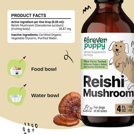 FOREVER PUPPY - Forever Puppy Red Reishi Mushroom Tincture for Dogs 4 Fl.Oz. - The Red Vitamin MX - Suplementos Herbales Para Perros - {{ shop.shopifyCountryName }}