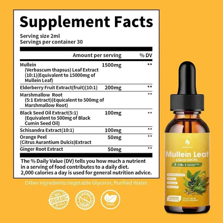 GREWELLOGY - Grewellogy Mullein Drops for Lungs 2 Fl.Oz. - The Red Vitamin MX - Suplementos Alimenticios - {{ shop.shopifyCountryName }}