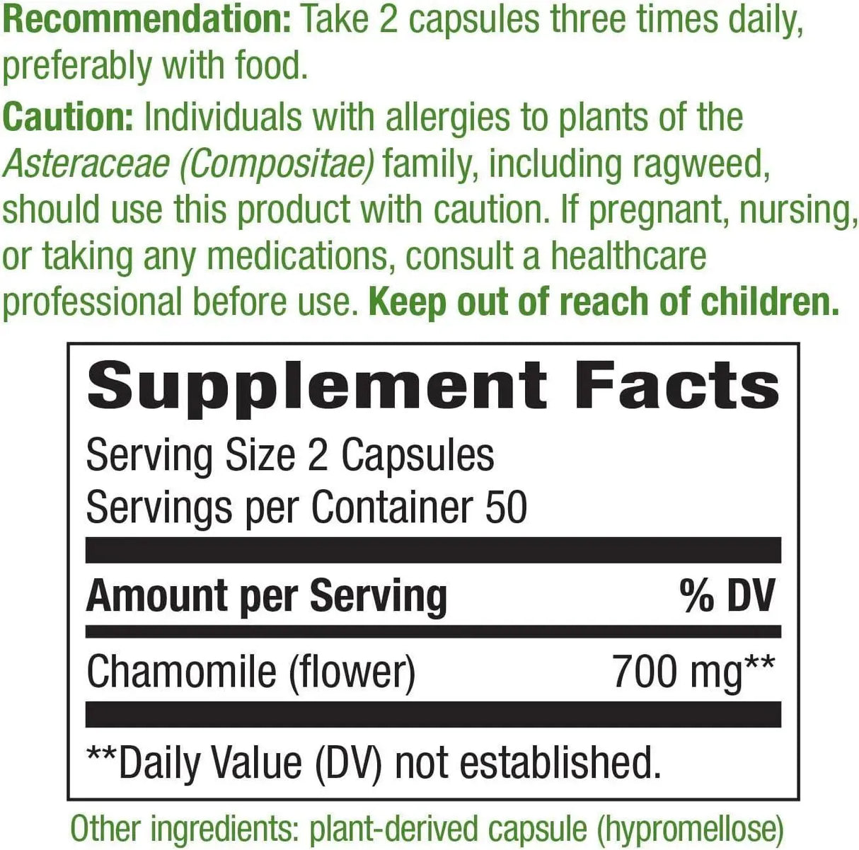 NATURE'S WAY - Nature's Way Chamomile Flower 700Mg. 100 Capsulas - The Red Vitamin MX - Suplementos Alimenticios - {{ shop.shopifyCountryName }}