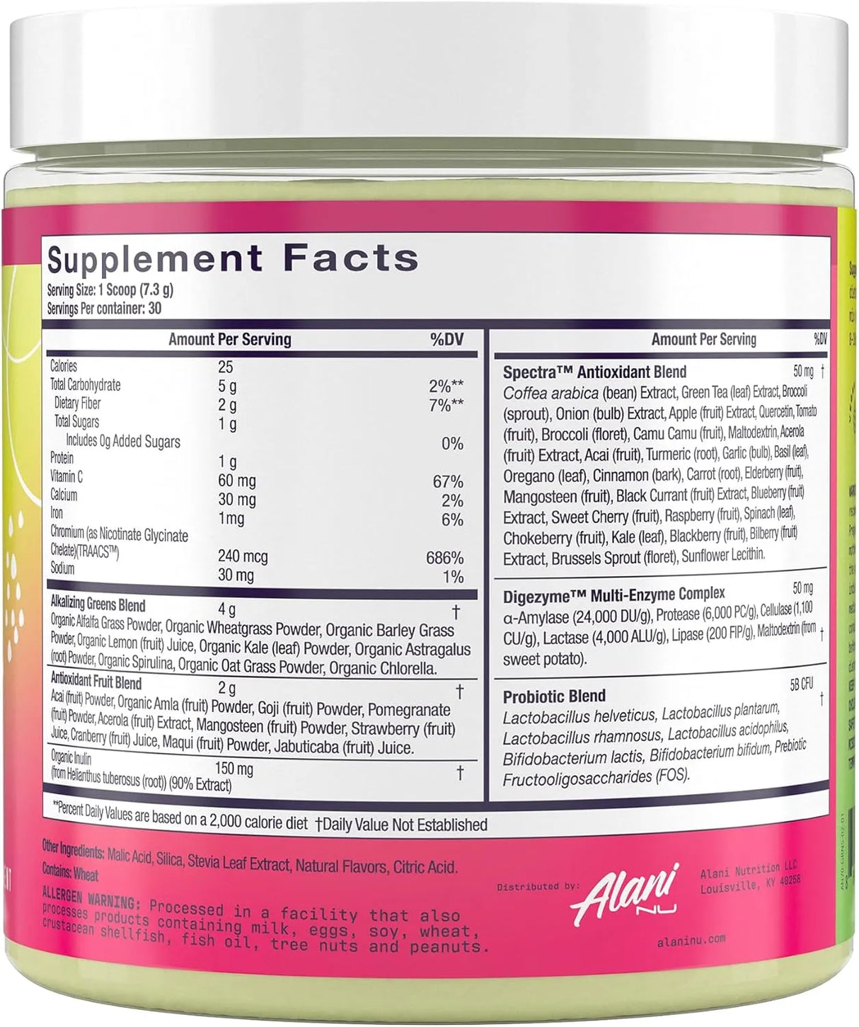 ALANI NU - Alani Nu Super Greens Powder 30 Servicios Wild Berry 219Gr. - The Red Vitamin MX - Suplementos Alimenticios - {{ shop.shopifyCountryName }}