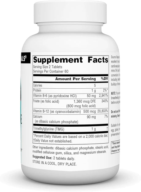 SOURCE NATURALS - Source Naturals Homocysteine Defense 120 Tabletas - The Red Vitamin MX - Suplementos Alimenticios - {{ shop.shopifyCountryName }}