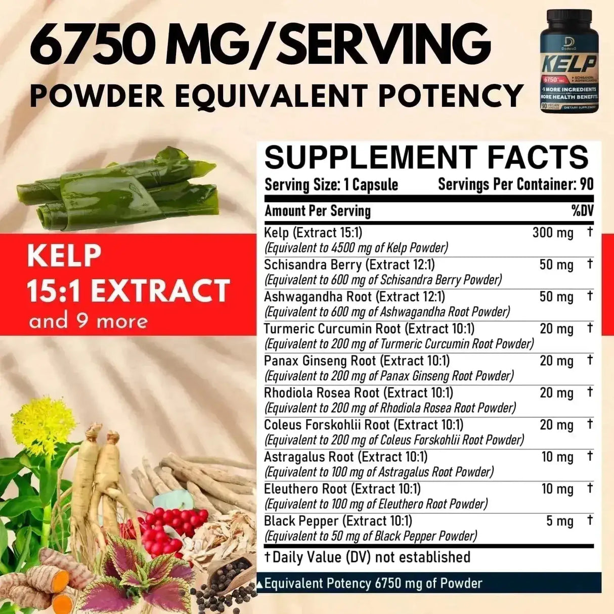 DEDICAD - DEDICAD 10in1 Kelp Supplement 6750Mg. 90 Capsulas - The Red Vitamin MX - Suplementos Alimenticios - {{ shop.shopifyCountryName }}