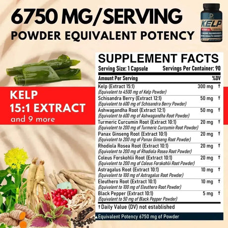 DEDICAD - DEDICAD 10in1 Kelp Supplement 6750Mg. 90 Capsulas - The Red Vitamin MX - Suplementos Alimenticios - {{ shop.shopifyCountryName }}