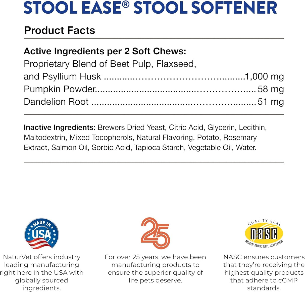 NaturVet Stool Ease for Dogs 40 Masticables