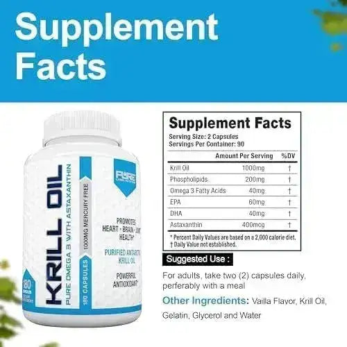 PURE LABEL NUTRITION - Pure Label Nutrition Krill Oil 1000Mg. 240 Capsulas - The Red Vitamin MX - Suplementos Alimenticios - {{ shop.shopifyCountryName }}