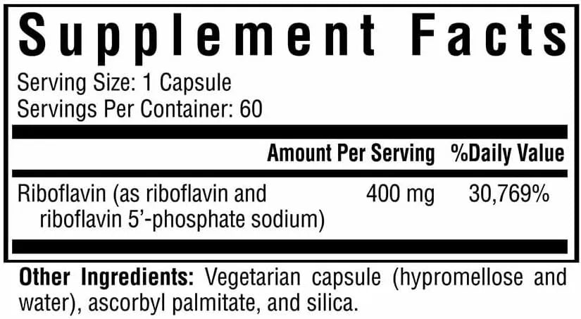 SEEKING HEALTH - Seeking Health Riboflavin Vitamin B2 400Mg. 60 Capsulas - The Red Vitamin MX - Suplementos Alimenticios - {{ shop.shopifyCountryName }}