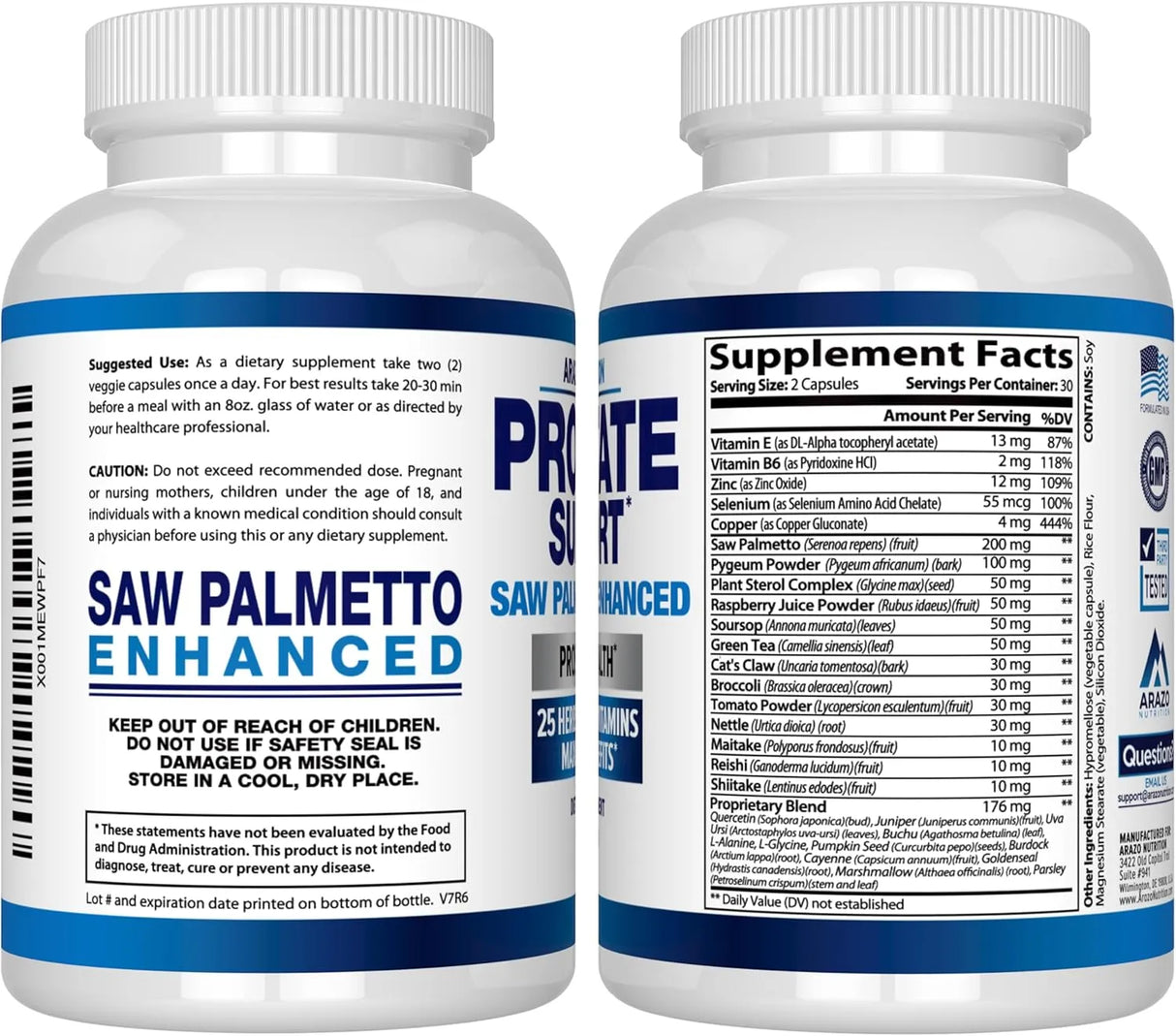 ARAZO NUTRITION - Arazo Nutrition Prostate Support 60 Capsulas - The Red Vitamin MX - Suplementos Alimenticios - {{ shop.shopifyCountryName }}