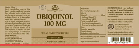 SOLGAR - Solgar Ubiquinol 100Mg. 50 Capsulas Blandas - The Red Vitamin MX - Suplementos Alimenticios - {{ shop.shopifyCountryName }}
