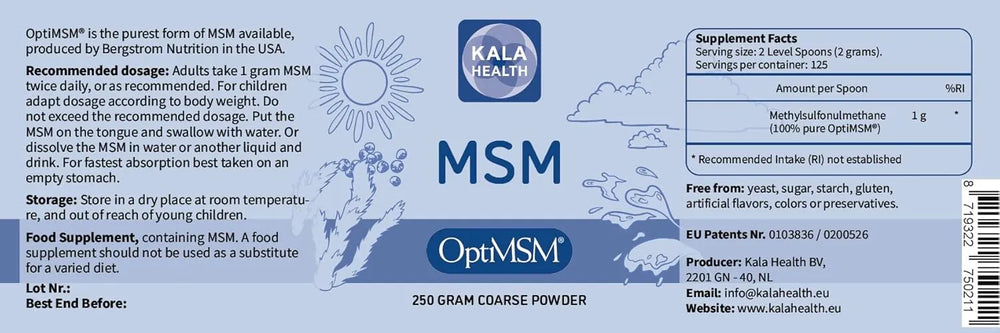 KALA HEALTH - Kala Health OptiMSM Powder 250Gr. - The Red Vitamin MX - Suplementos Alimenticios - {{ shop.shopifyCountryName }}