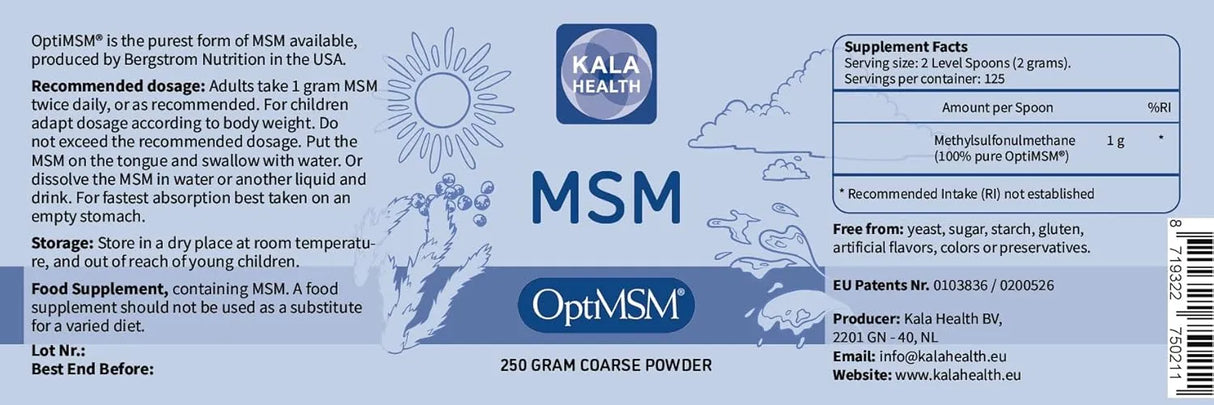 KALA HEALTH - Kala Health OptiMSM Powder 250Gr. - The Red Vitamin MX - Suplementos Alimenticios - {{ shop.shopifyCountryName }}