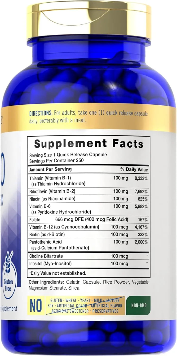 CARLYLE - Carlyle B-100 Complex 250 Capsulas - The Red Vitamin MX - Suplementos Alimenticios - {{ shop.shopifyCountryName }}