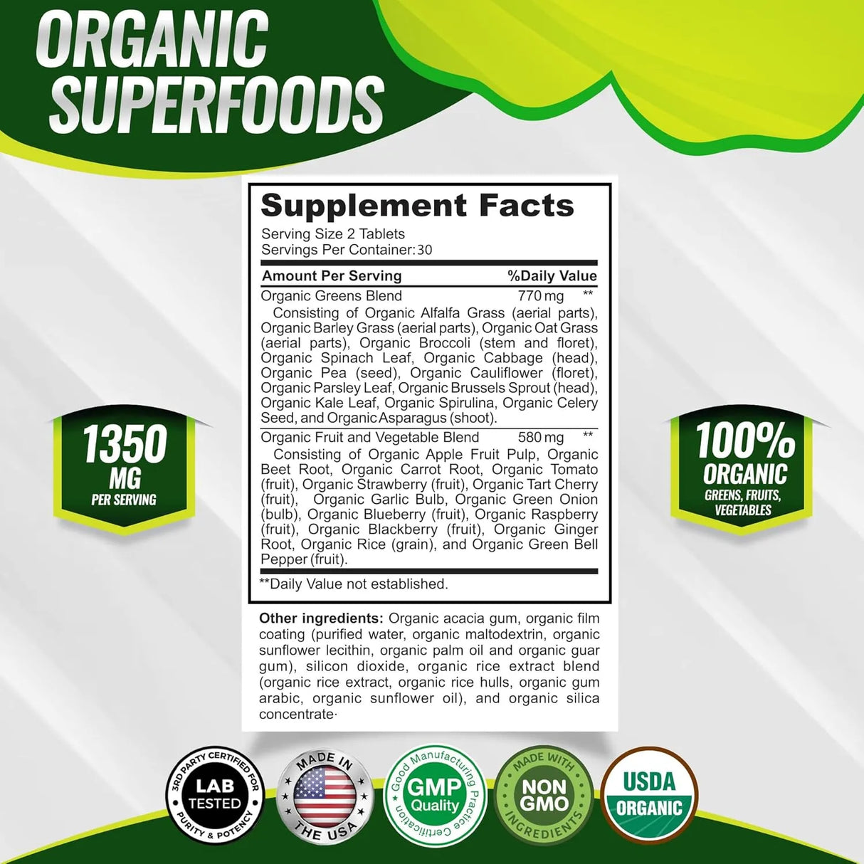 TOPLUX - Toplux Organic Super Greens 60 Tabletas - The Red Vitamin MX - Suplementos Alimenticios - {{ shop.shopifyCountryName }}