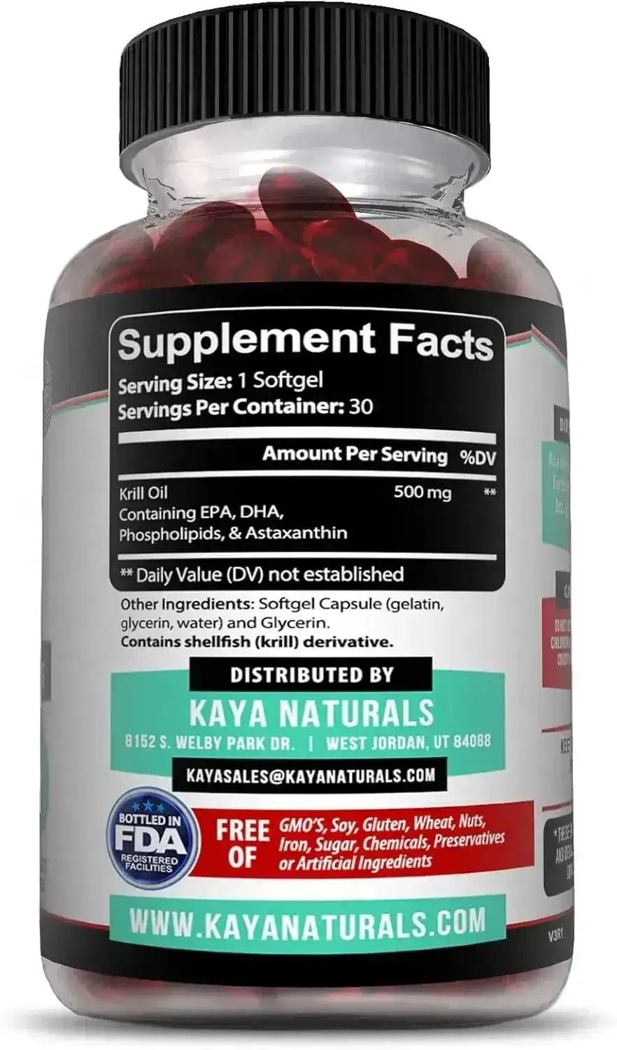 KAYA NATURALS - Kaya Naturals Antarctic Krill Oil 500Mg. 60 Capsulas Blandas - The Red Vitamin MX - Suplementos Alimenticios - {{ shop.shopifyCountryName }}