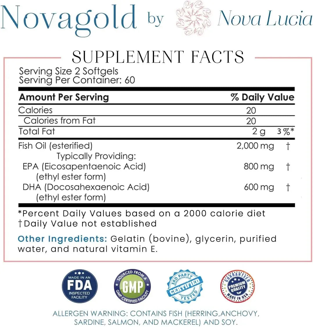NOVA LUCIA - Nova Lucia Omega 3 Burpless Fish Oil 2000Mg. 120 Capsulas Blandas - The Red Vitamin MX - Suplementos Alimenticios - {{ shop.shopifyCountryName }}