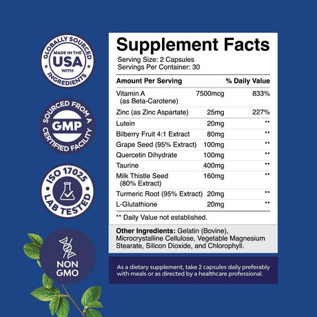 NATURES CRAFT - Natures Craft Vision Support Complete Eye Health 60 Capsulas - The Red Vitamin MX - Suplementos Alimenticios - {{ shop.shopifyCountryName }}