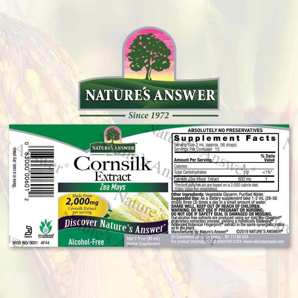 NATURE´S ANSWER - Nature's Answer Alcohol-Free Cornsilk 2000Mg. 1 Fl.Oz. - The Red Vitamin MX - Suplementos Alimenticios - {{ shop.shopifyCountryName }}