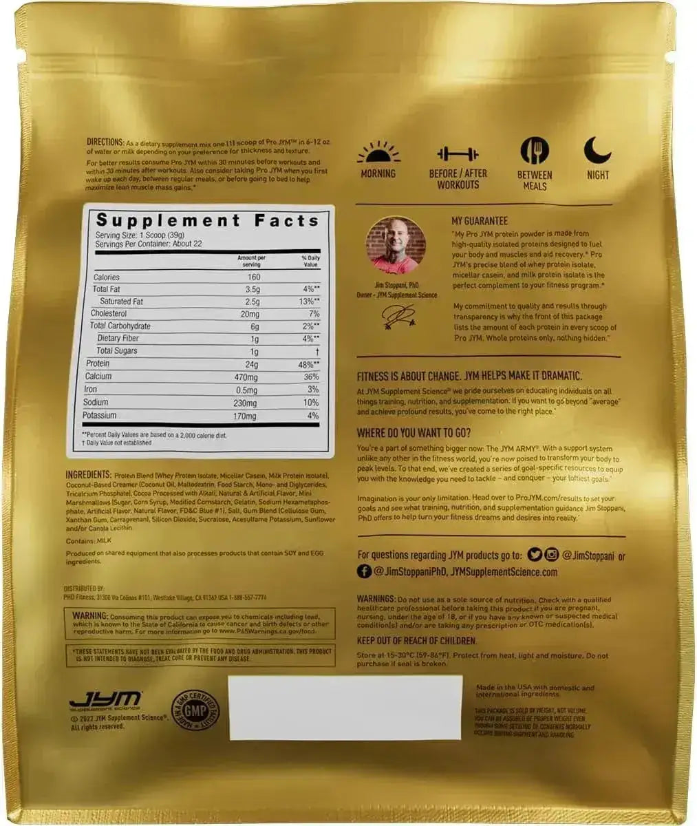 JYM - Jym Supplement Science Pro JYM S'Mores Protein Powder 22 Servicios 858Gr. - The Red Vitamin MX - Suplementos Alimenticios - {{ shop.shopifyCountryName }}