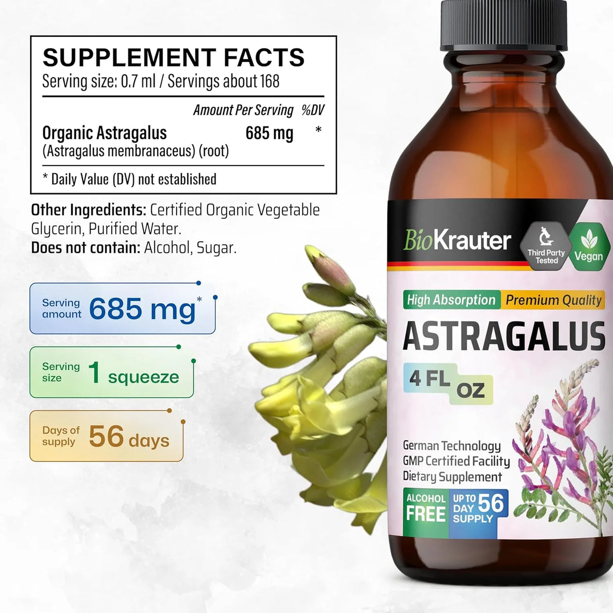 BIOKRAUTER - BIO KRAUTER Astragalus Tincture 4 Fl.Oz. - The Red Vitamin MX - Suplementos Alimenticios - {{ shop.shopifyCountryName }}