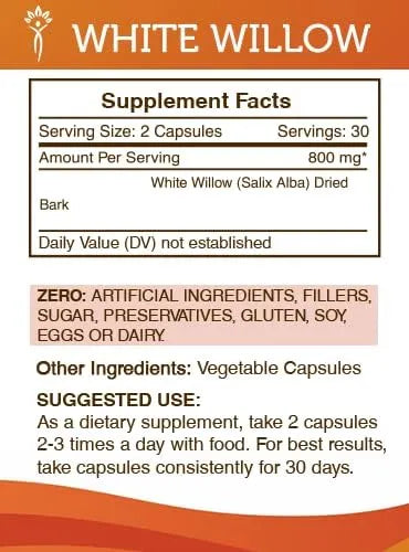 SECRETS OF THE TRIBE - Secrets of the Tribe White Willow 800Mg. 60 Capsulas - The Red Vitamin MX - Suplementos Alimenticios - {{ shop.shopifyCountryName }}