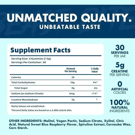 BEAST BITES - BEAST BITES Creatine Bites 5g Creatine Monohydrate Blue Raspberry 30 Gomitas - The Red Vitamin MX - Suplementos Alimenticios - {{ shop.shopifyCountryName }}