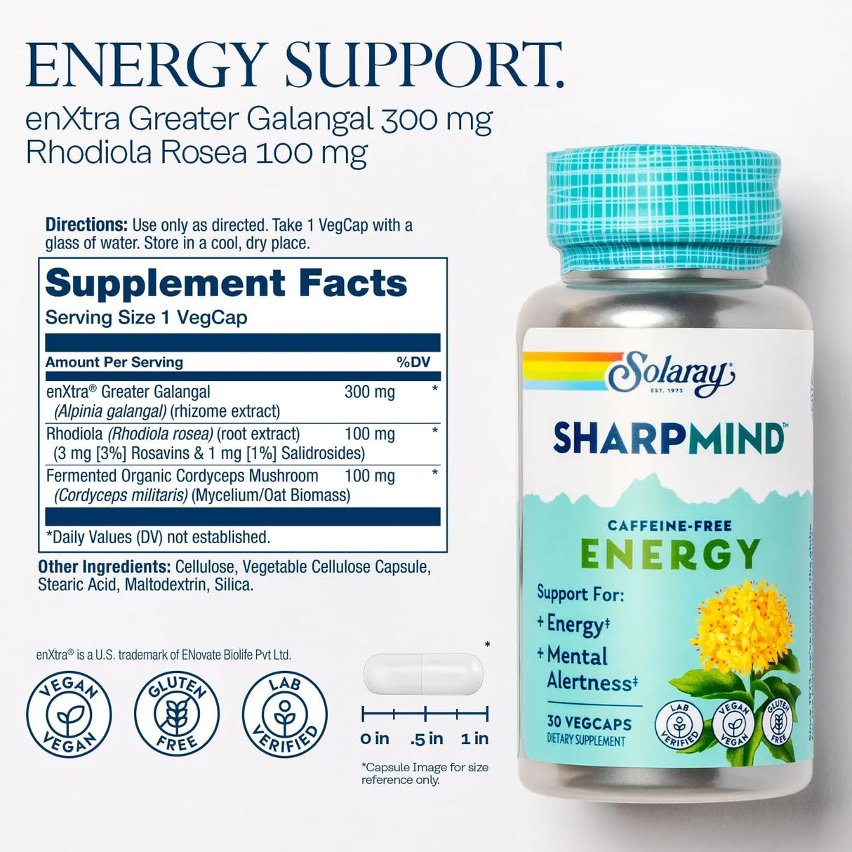 SOLARAY - SOLARAY SharpMind Energy 30 Capsulas - The Red Vitamin MX - Suplementos Alimenticios - {{ shop.shopifyCountryName }}
