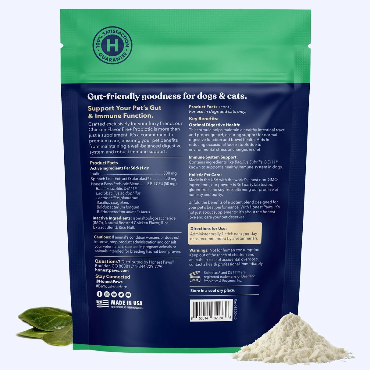 HONEST PAWS - Honest Paws Premium Probiotic Powder Chicken 30 Paquetes - The Red Vitamin MX - Probióticos Para Perros - {{ shop.shopifyCountryName }}