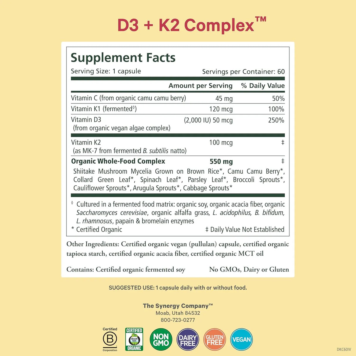 PURE SYNERGY - PURE SYNERGY D3 + K2 Complex 60 Capsulas - The Red Vitamin MX - Suplementos Alimenticios - {{ shop.shopifyCountryName }}