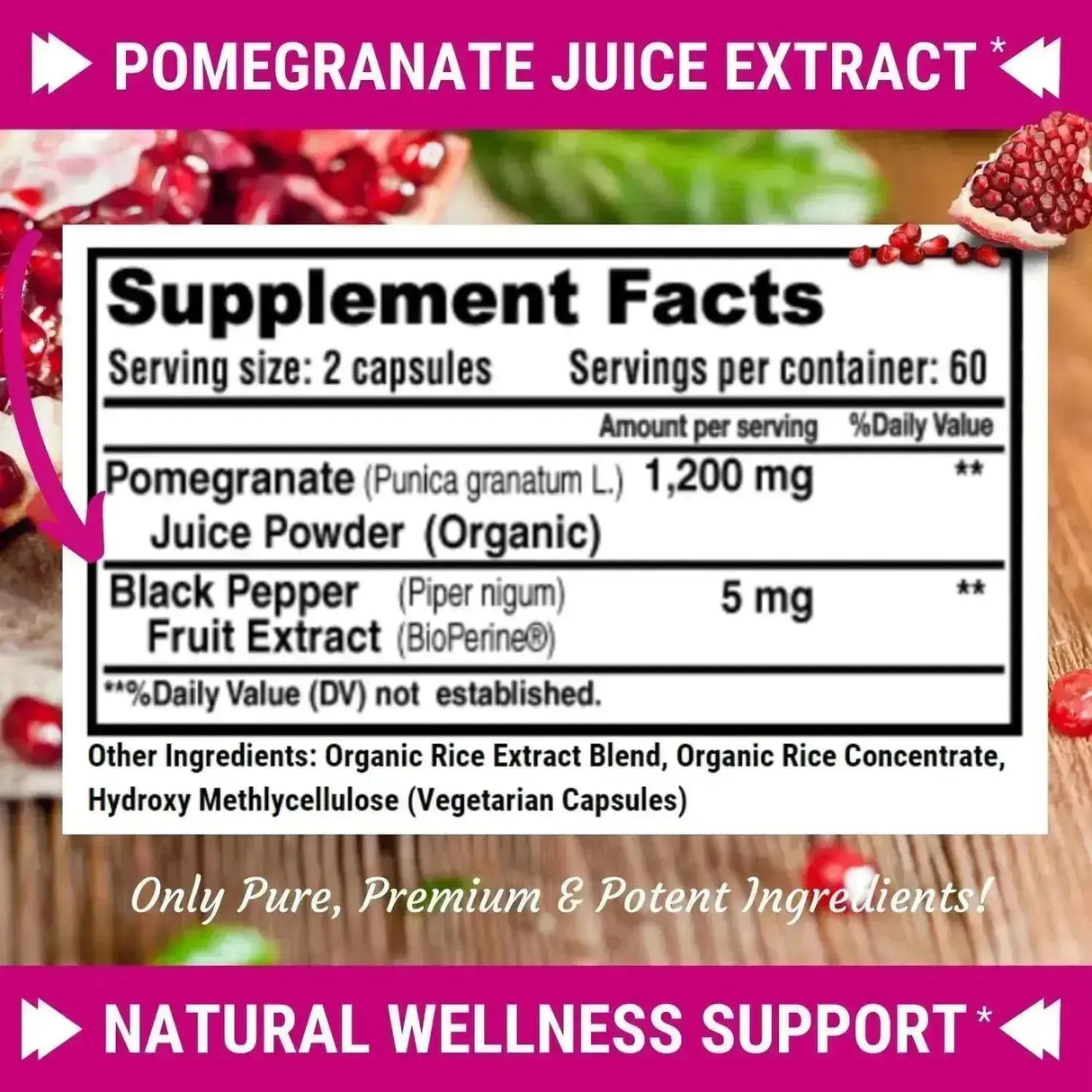FRESH HEALTHCARE - FRESH HEALTHCARE Premium Pomegranate 1200Mg. 120 Capsulas - The Red Vitamin MX - Suplementos Alimenticios - {{ shop.shopifyCountryName }}