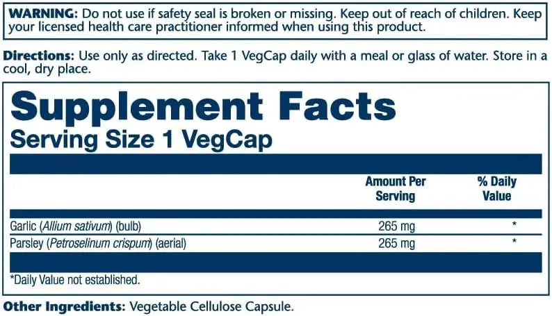 SOLARAY - Solaray Garlic Bulb & Parsley Leaf 530Mg. 100 Capsulas 2 Pack - The Red Vitamin MX - Suplementos Alimenticios - {{ shop.shopifyCountryName }}