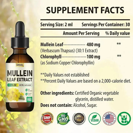 GREVOL - Grevol Mullein Drops for Lungs 2 Fl.Oz. - The Red Vitamin MX - Suplementos Alimenticios - {{ shop.shopifyCountryName }}