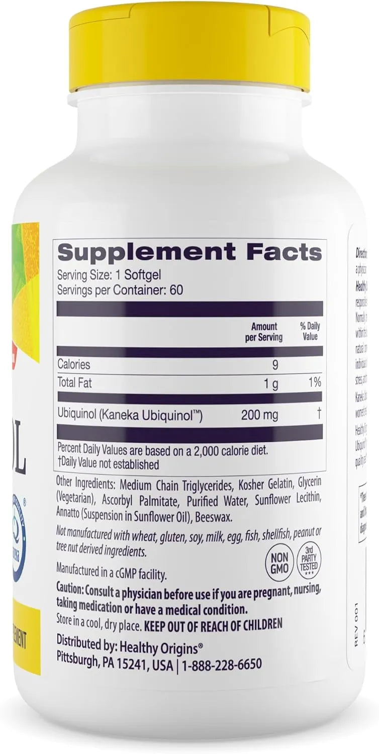 HEALTHY ORIGINS - Healthy Origins Ubiquinol 200Mg. 60 Capsulas Blandas - The Red Vitamin MX - Suplementos Alimenticios - {{ shop.shopifyCountryName }}