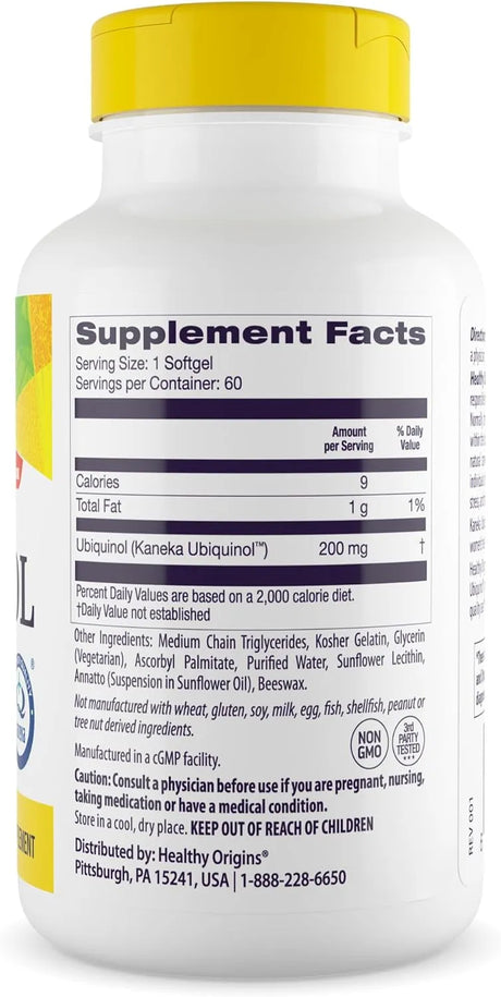 HEALTHY ORIGINS - Healthy Origins Ubiquinol 200Mg. 60 Capsulas Blandas - The Red Vitamin MX - Suplementos Alimenticios - {{ shop.shopifyCountryName }}