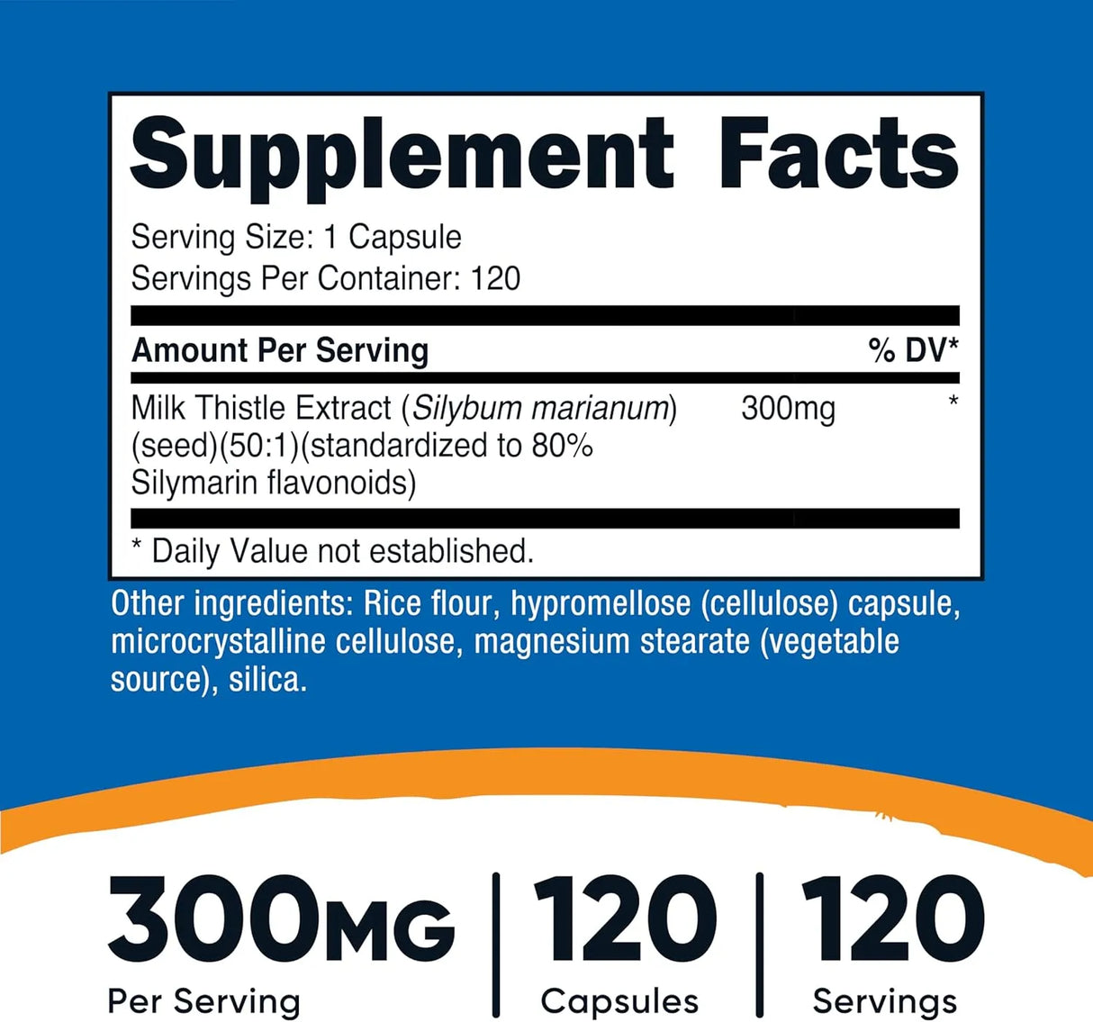 NUTRICOST - Nutricost Milk Thistle 300Mg. 120 Capsulas - The Red Vitamin MX - Suplementos Alimenticios - {{ shop.shopifyCountryName }}