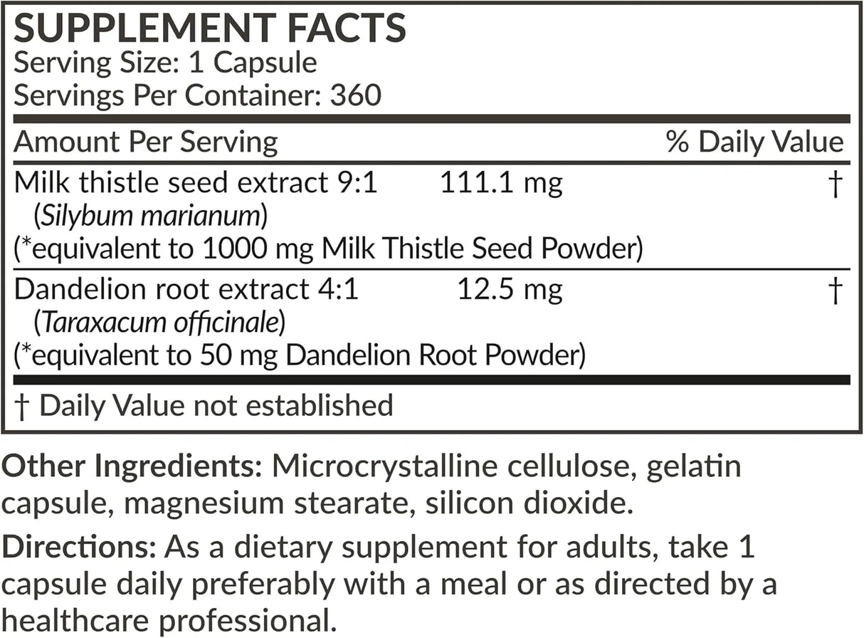FUTUREBIOTICS - Futurebiotics Milk Thistle Silymarin Marianum 1000Mg. 360 Capsulas - The Red Vitamin MX - Suplementos Alimenticios - {{ shop.shopifyCountryName }}