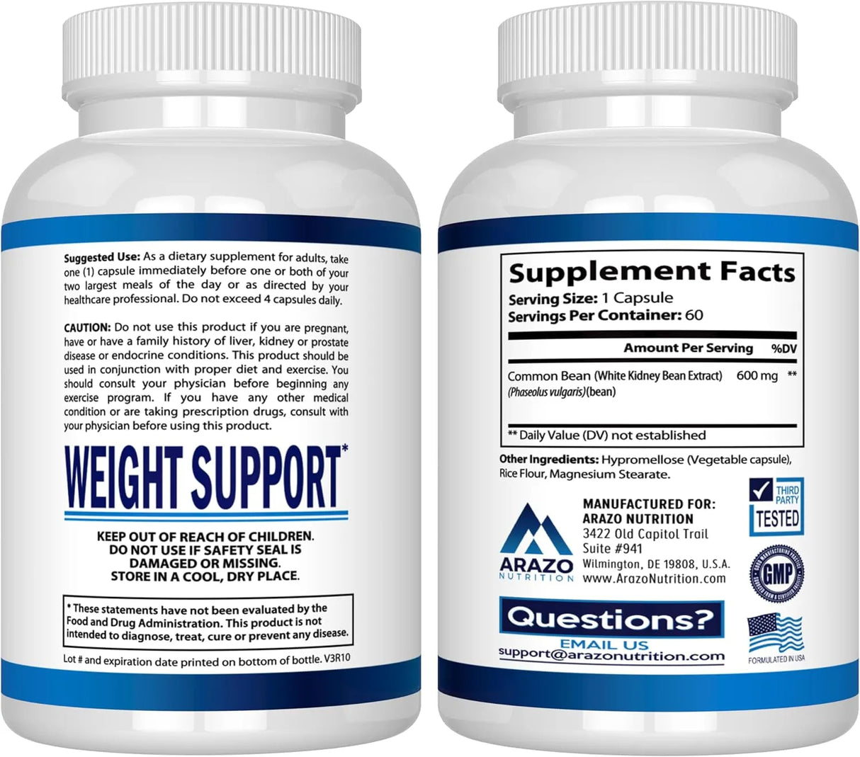 ARAZO NUTRITION - Arazo Nutrition White Kidney Bean Extract 60 Capsulas - The Red Vitamin MX - Suplementos Alimenticios - {{ shop.shopifyCountryName }}