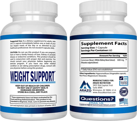 ARAZO NUTRITION - Arazo Nutrition White Kidney Bean Extract 60 Capsulas - The Red Vitamin MX - Suplementos Alimenticios - {{ shop.shopifyCountryName }}