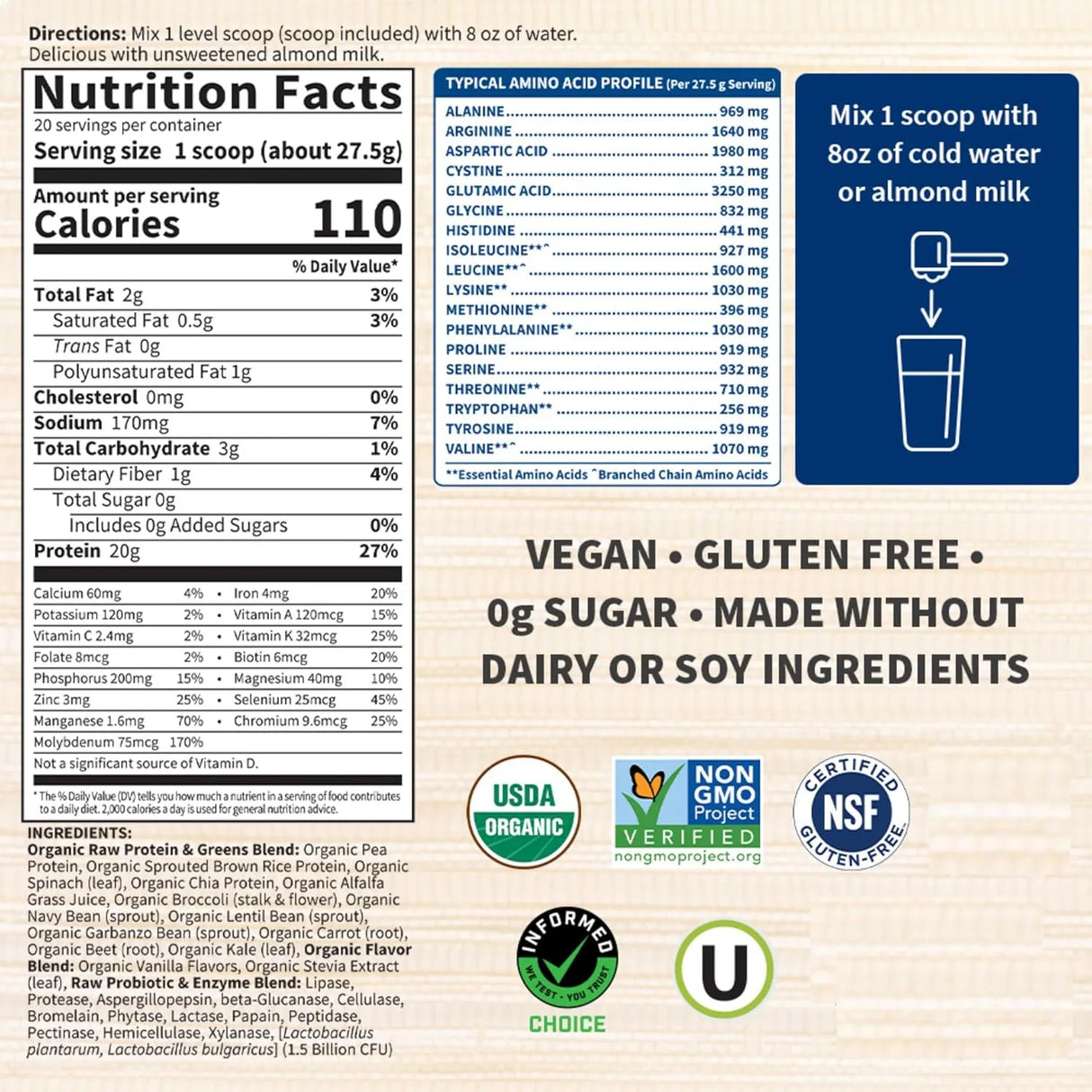 GARDEN OF LIFE - Garden of Life Raw Organic Protein & Greens 20 Servicios Vanilla 550Gr. - The Red Vitamin MX - Suplementos Alimenticios - {{ shop.shopifyCountryName }}