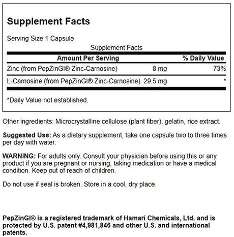 SWANSON - Swanson Ultra Zinc Carnosine 60 Capsulas - The Red Vitamin MX - Suplementos Alimenticios - {{ shop.shopifyCountryName }}