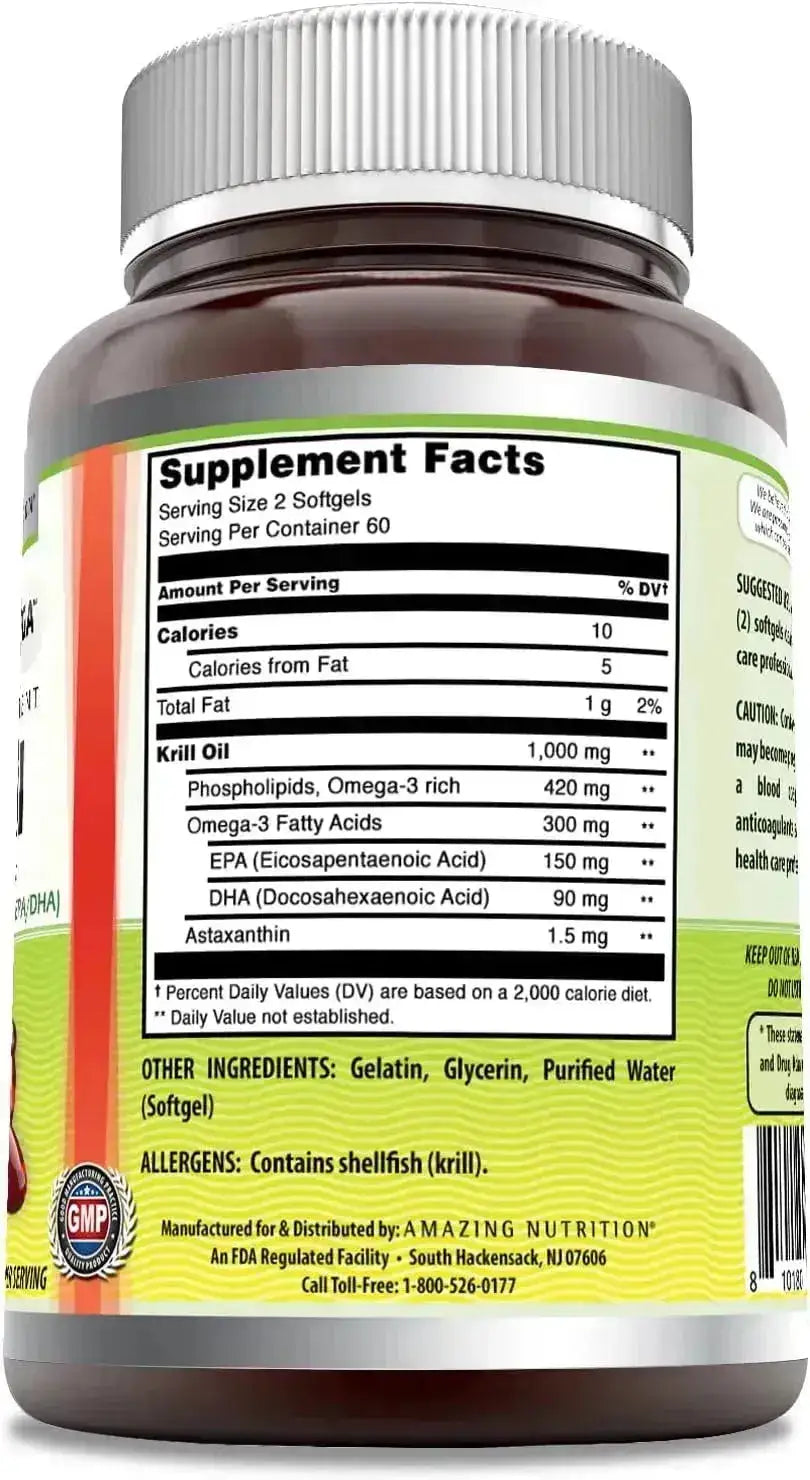 AMAZING NUTRITION - Amazing NutritionOmega Krill Oil 1000Mg. 120 Capsulas Blandas - The Red Vitamin MX - Suplementos Alimenticios - {{ shop.shopifyCountryName }}